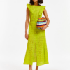 Maxi robe en coton vert citron à broderie anglaise Dractal Essentiel Antwerp