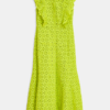 Maxi robe en coton vert citron à broderie anglaise Dractal Essentiel Antwerp – Image 4