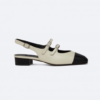 Abricot Babies slingback cuir beige et noir - Carel