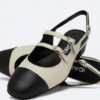 Abricot Babies slingback cuir beige et noir - Carel – Image 5