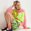 Mini-jupe en jacquard fleuri vert citron, verte et noire - Essentiel Antwerp – Image 7