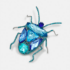 Broche scarabée en strass bleue - Ginsect - Essentiel Antwerp